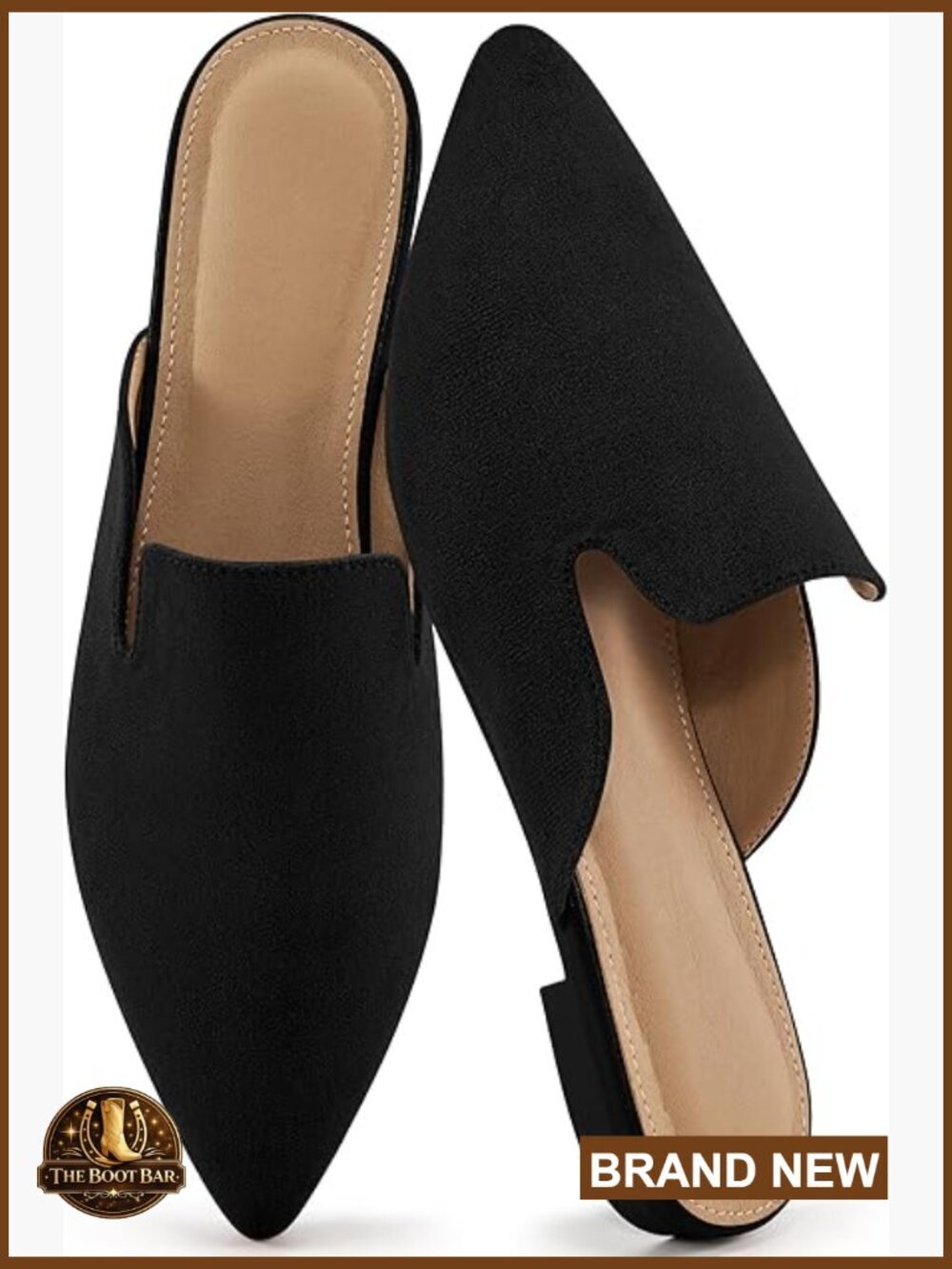 Pointed Toe Slip On Mules Flats Dressy Work Shoes Casual Loafers